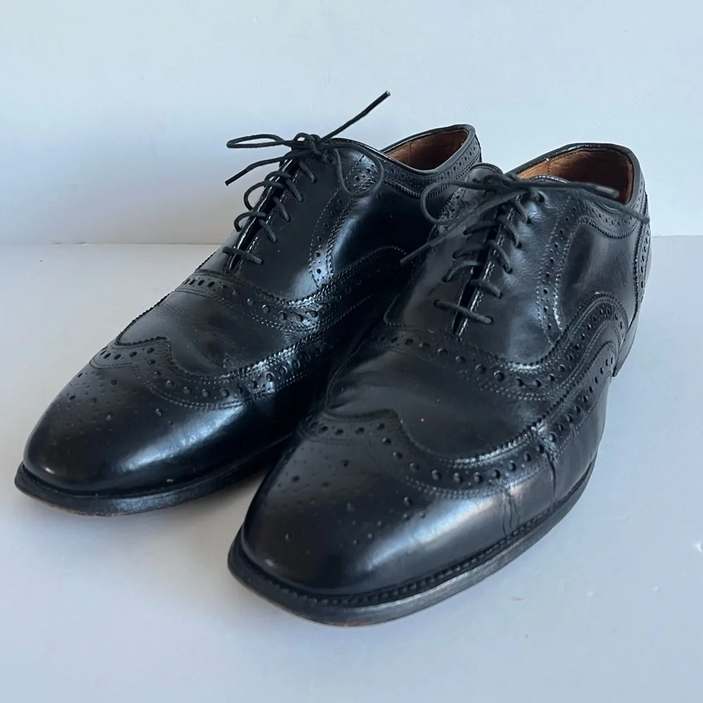 Allen Edmonds McAllister Oxford Wingtip Dress Shoes Black Leather 9.5